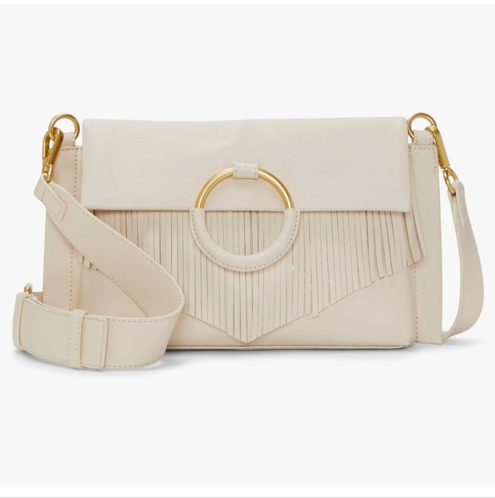 Vince Camuto Womens Livee Pebbled Leather Crossbody Handbag